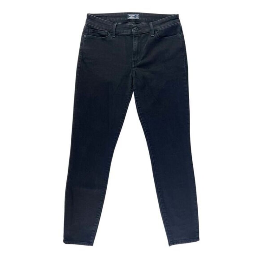 Abercrombie Harper Ankle Black Skinny Jeans Mid Rise‎ Size 27 / 4 Long